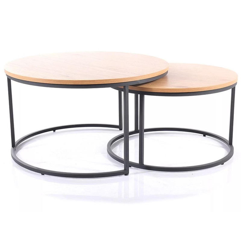 ŁAWA ATLANTA III DĄB/CZARNY (ZESTAW)