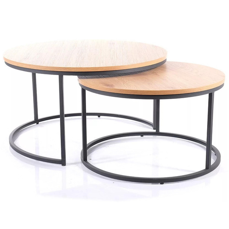 ŁAWA ATLANTA III DĄB/CZARNY (ZESTAW)