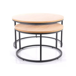 ŁAWA ATLANTA III DĄB/CZARNY (ZESTAW)