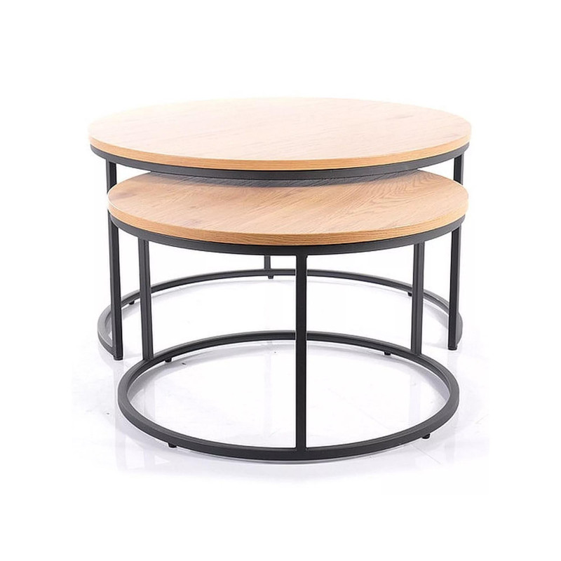 ŁAWA ATLANTA III DĄB/CZARNY (ZESTAW)