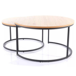 ŁAWA ATLANTA III DĄB/CZARNY (ZESTAW)