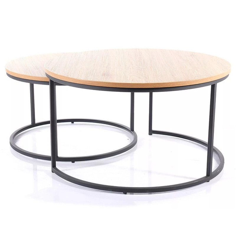 ŁAWA ATLANTA III DĄB/CZARNY (ZESTAW)