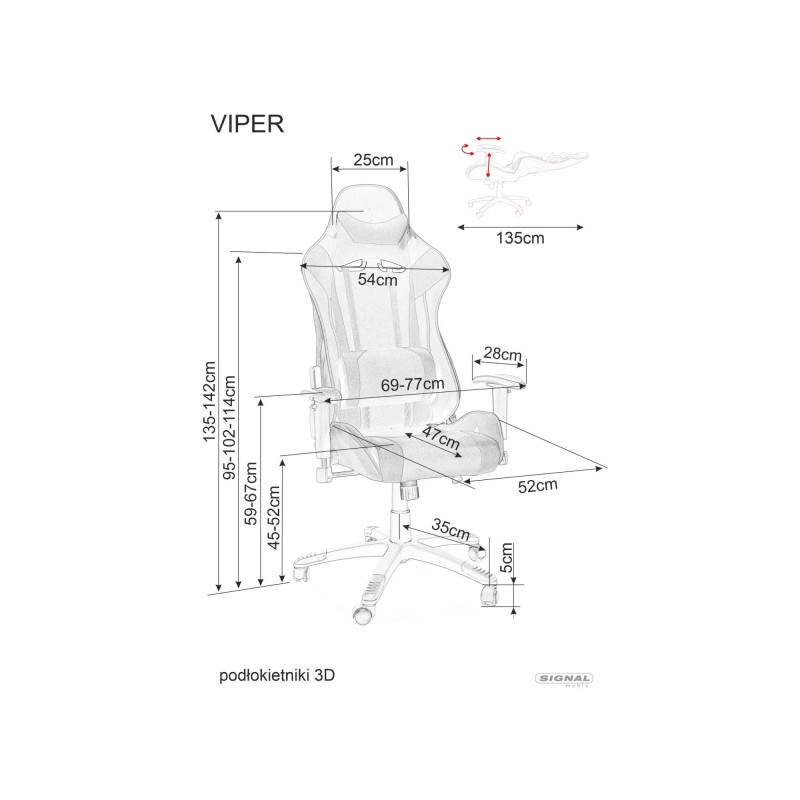FOTEL OBROTOWY VIPER CZARNY