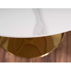 Okrągły stół Espero biały efekt marmuru/złoty FI 90