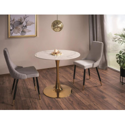 Okrągły stół Espero biały efekt marmuru/złoty FI 90