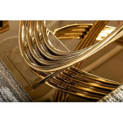 Nowoczesny stół Hermes z ceramicznym blatem biały efekt marmuru/złoty 160x90