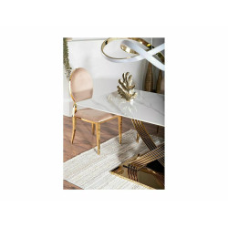 Nowoczesny stół Hermes z ceramicznym blatem biały efekt marmuru/złoty 160x90