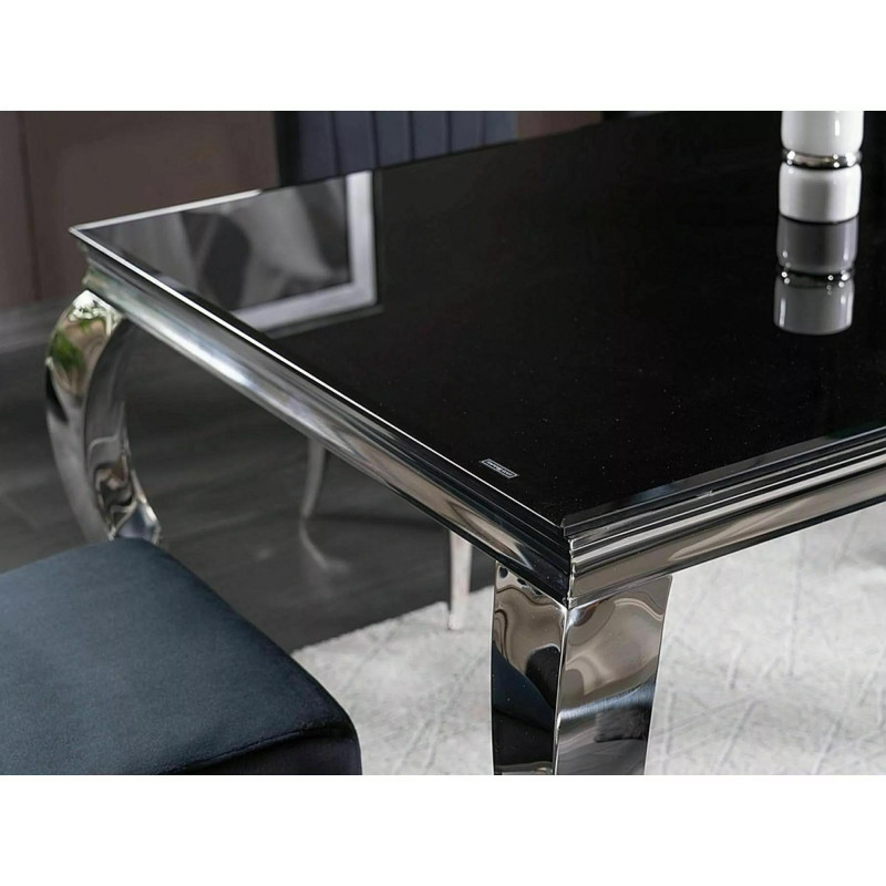 Stół Prince czarny/chrom 150x90