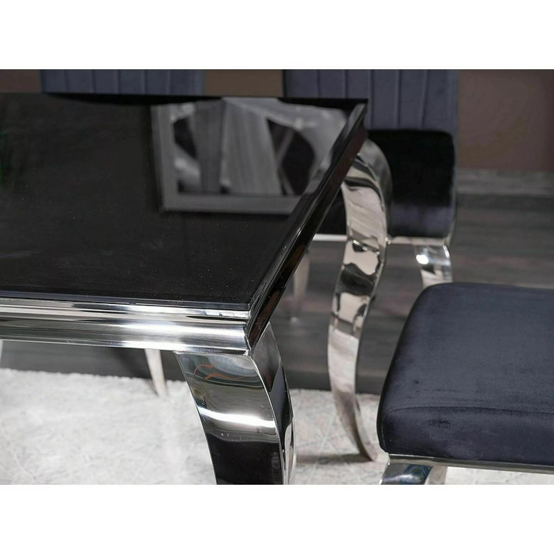 Stół Prince czarny/chrom 150x90