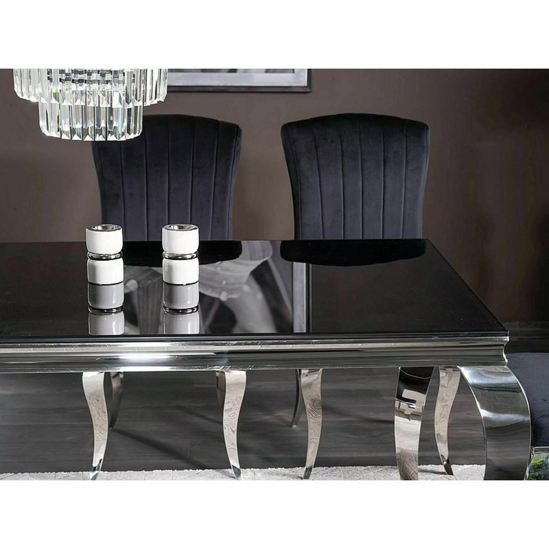 Stół Prince czarny/chrom 150x90