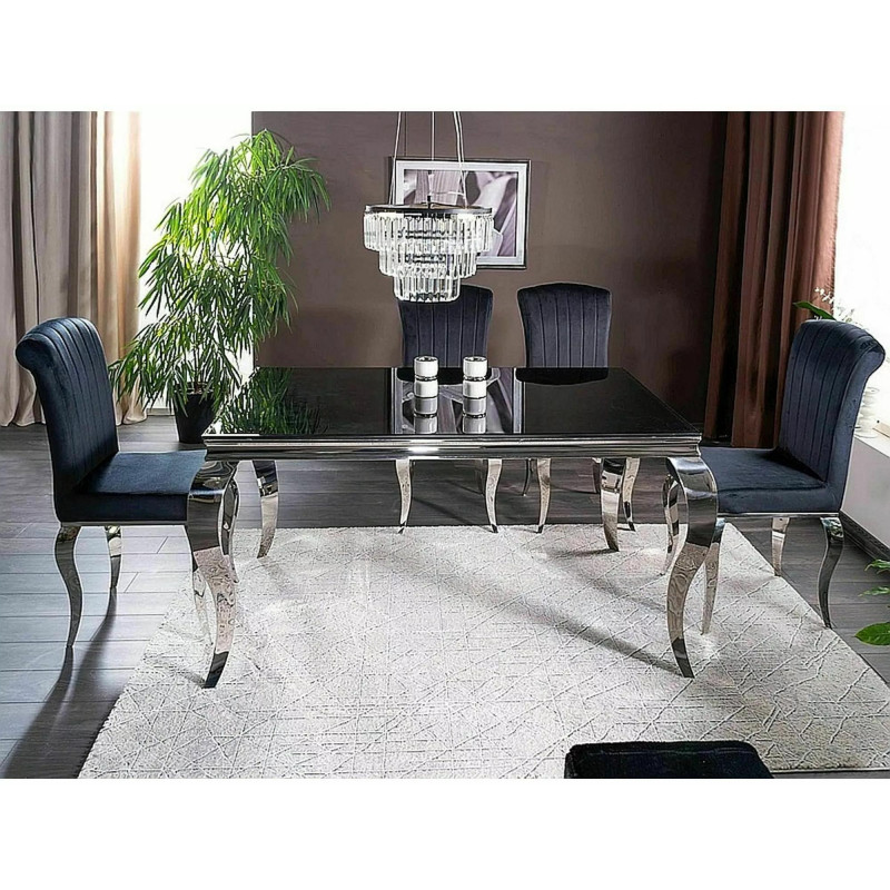 Stół Prince czarny/chrom 150x90