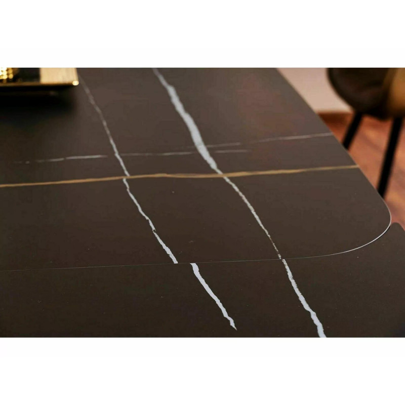 Stół rozkładany Infinity Ceramic z ceramicznym blatem azario black/czarny mat 160(240)x95