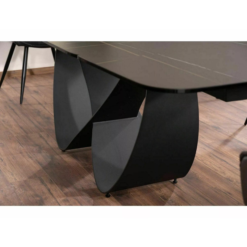 Stół rozkładany Infinity Ceramic z ceramicznym blatem azario black/czarny mat 160(240)x95