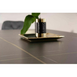 Stół rozkładany Infinity Ceramic z ceramicznym blatem azario black/czarny mat 160(240)x95