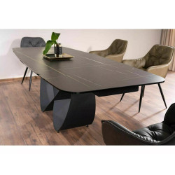Stół rozkładany Infinity Ceramic z ceramicznym blatem azario black/czarny mat 160(240)x95