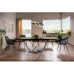 Stół rozkładany Infinity Ceramic z ceramicznym blatem azario black/czarny mat 160(240)x95