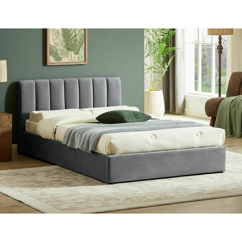 ŁÓŻKO MONTREAL VELVET 140X200 KOLOR SZARY TAP.192