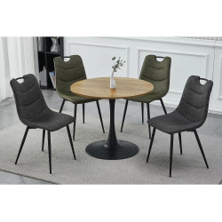 STÓŁ AMADEO II DĄB/CZARNY MAT FI 90