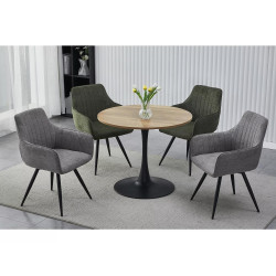 STÓŁ AMADEO II DĄB/CZARNY MAT FI 90