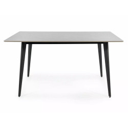 Stół Ivy szary efekt marmuru/czarny stelaż 140X80