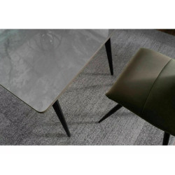 Stół Ivy szary efekt marmuru/czarny stelaż 140X80