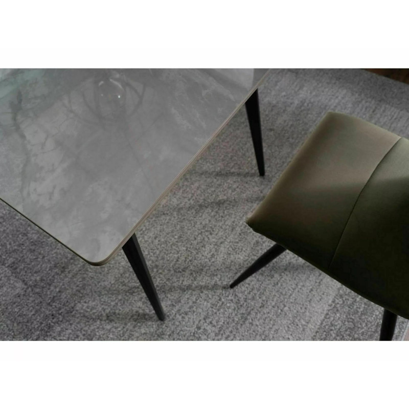 Stół Ivy szary efekt marmuru/czarny stelaż 140X80