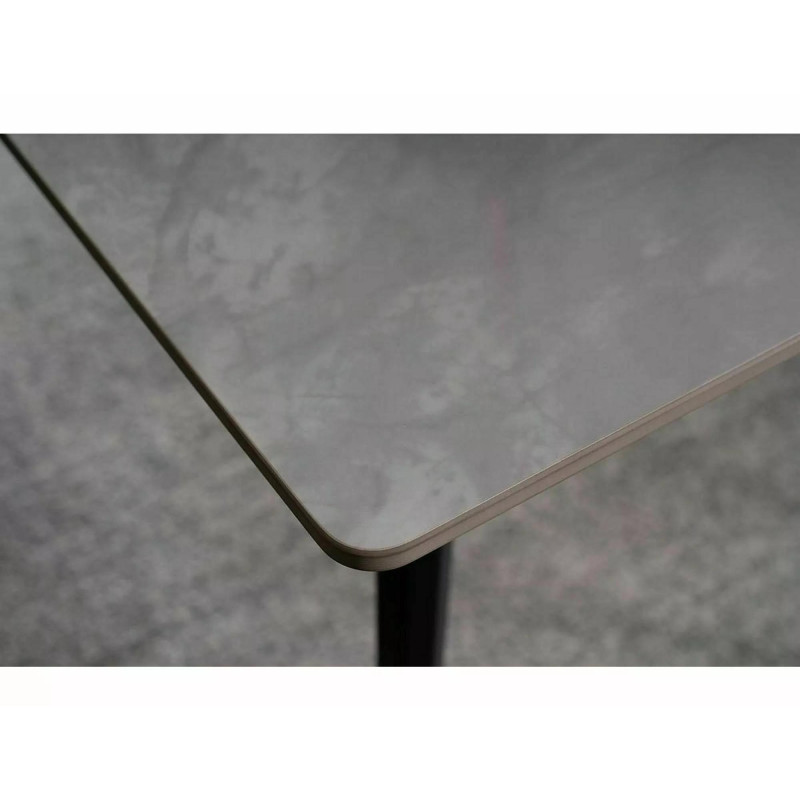 Stół Ivy szary efekt marmuru/czarny stelaż 140X80