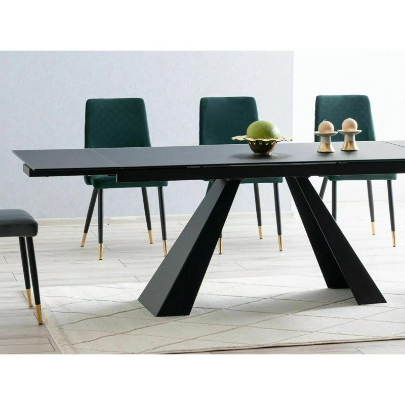 Rozkładany stół Salvadore czarny mat (160-240)x90