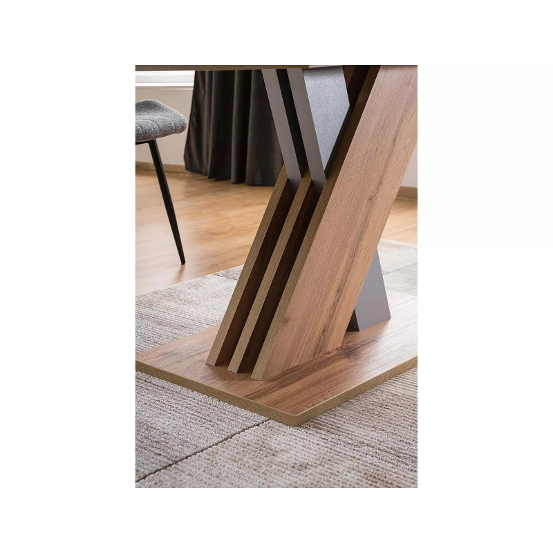 Rozkładany stół Exel dąb artisan/srebrny 140(180)X85