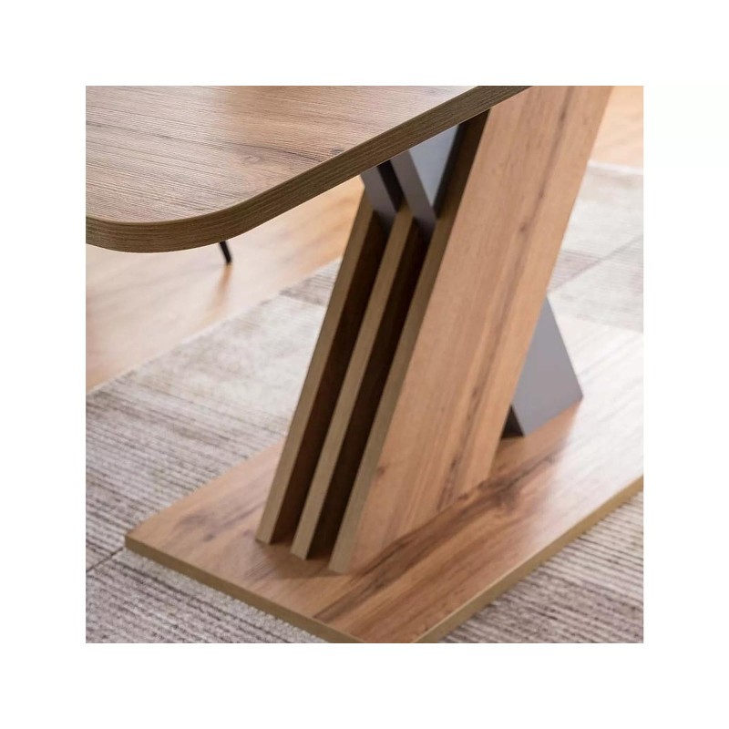 Rozkładany stół Exel dąb artisan/srebrny 140(180)X85