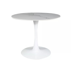 Okrągły stół Espero biały efekt marmuru/biały FI 90