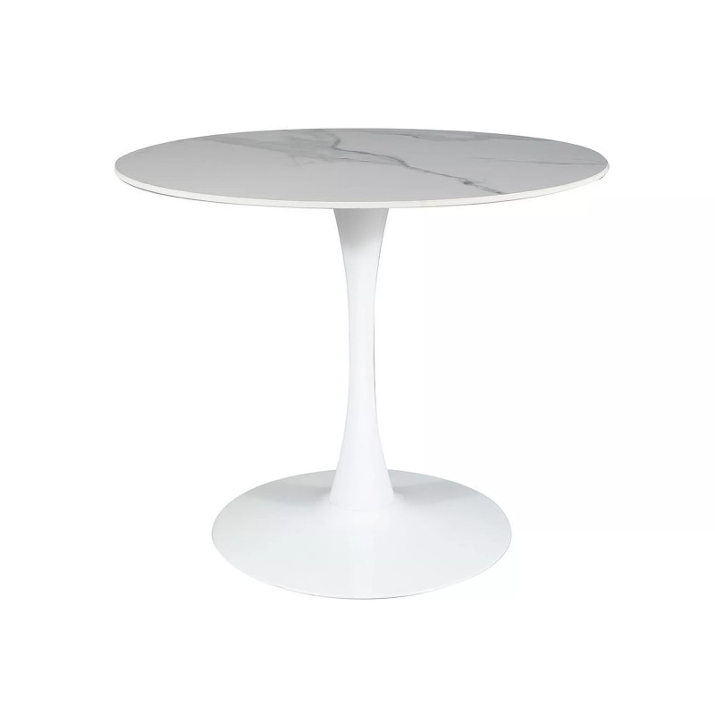 Okrągły stół Espero biały efekt marmuru/biały FI 90