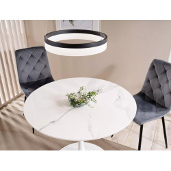 Okrągły stół Espero biały efekt marmuru/biały FI 90