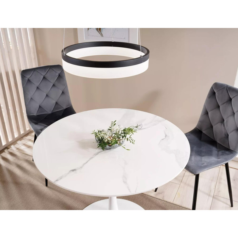 Okrągły stół Espero biały efekt marmuru/biały FI 90