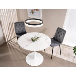 Okrągły stół Espero biały efekt marmuru/biały FI 90