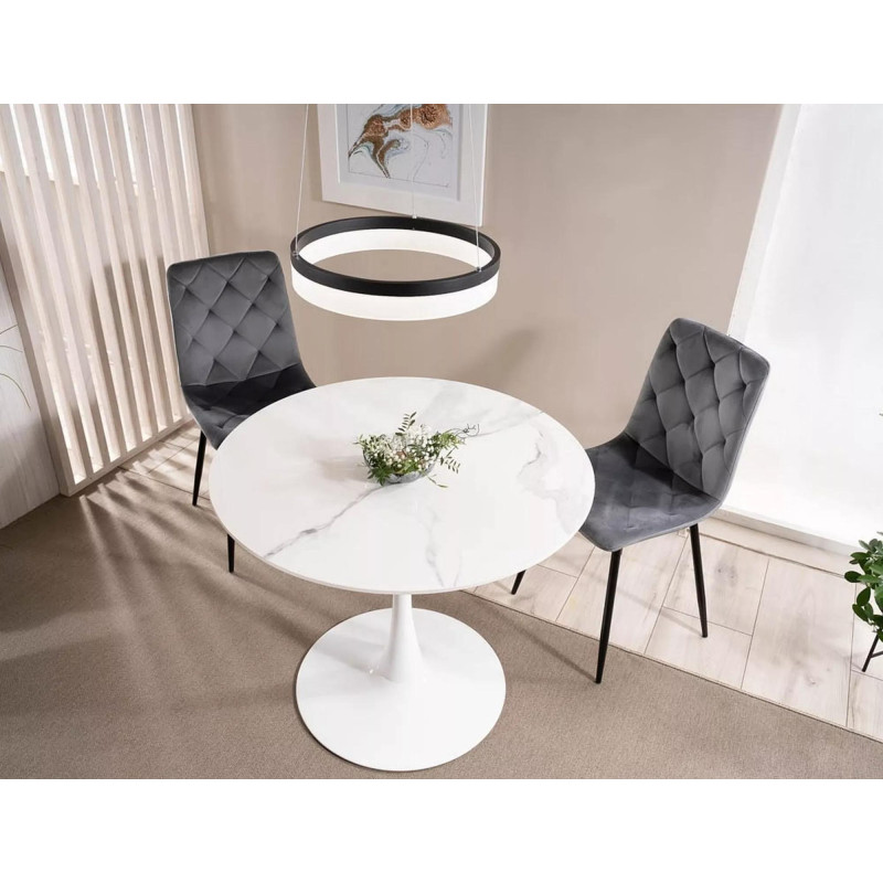 Okrągły stół Espero biały efekt marmuru/biały FI 90