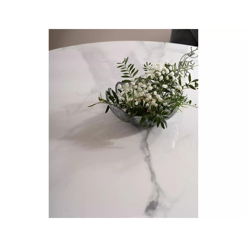 Okrągły stół Espero biały efekt marmuru/biały FI 90