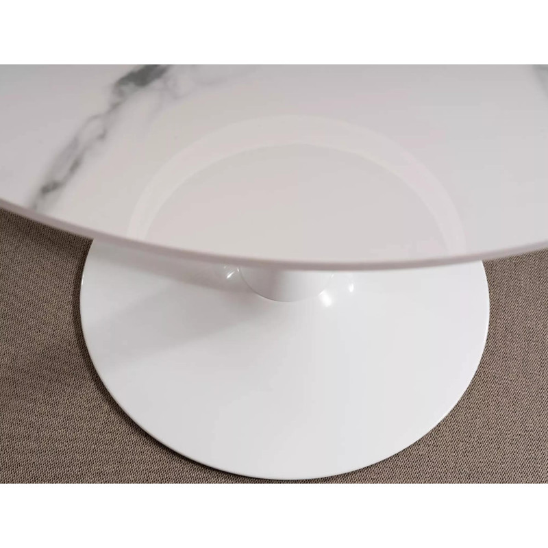 Okrągły stół Espero biały efekt marmuru/biały FI 90