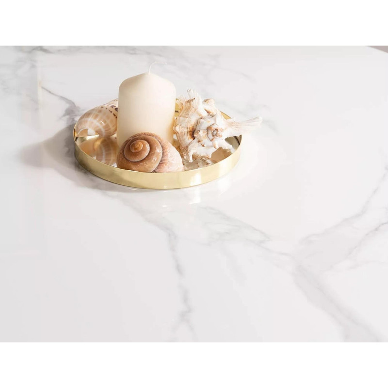 Okrągły stół Espero biały efekt marmuru/biały FI 90