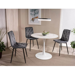 Okrągły stół Espero biały efekt marmuru/biały FI 90