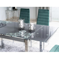 Rozkładany stół GD017 czarny/chrom 110(170)x74