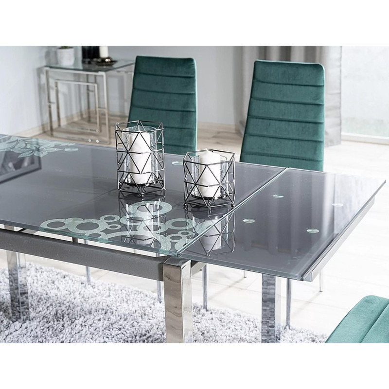 Rozkładany stół GD017 czarny/chrom 110(170)x74