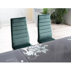 Rozkładany stół GD017 czarny/chrom 110(170)x74