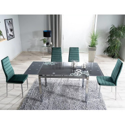 Rozkładany stół GD017 czarny/chrom 110(170)x74