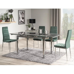 Rozkładany stół GD017 czarny/chrom 110(170)x74