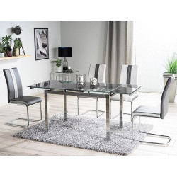 Rozkładany stół GD017 czarny/chrom 110(170)x74