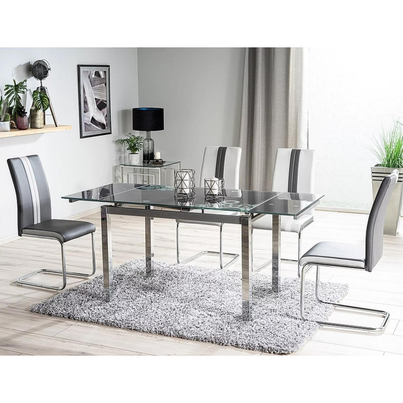 Rozkładany stół GD017 czarny/chrom 110(170)x74