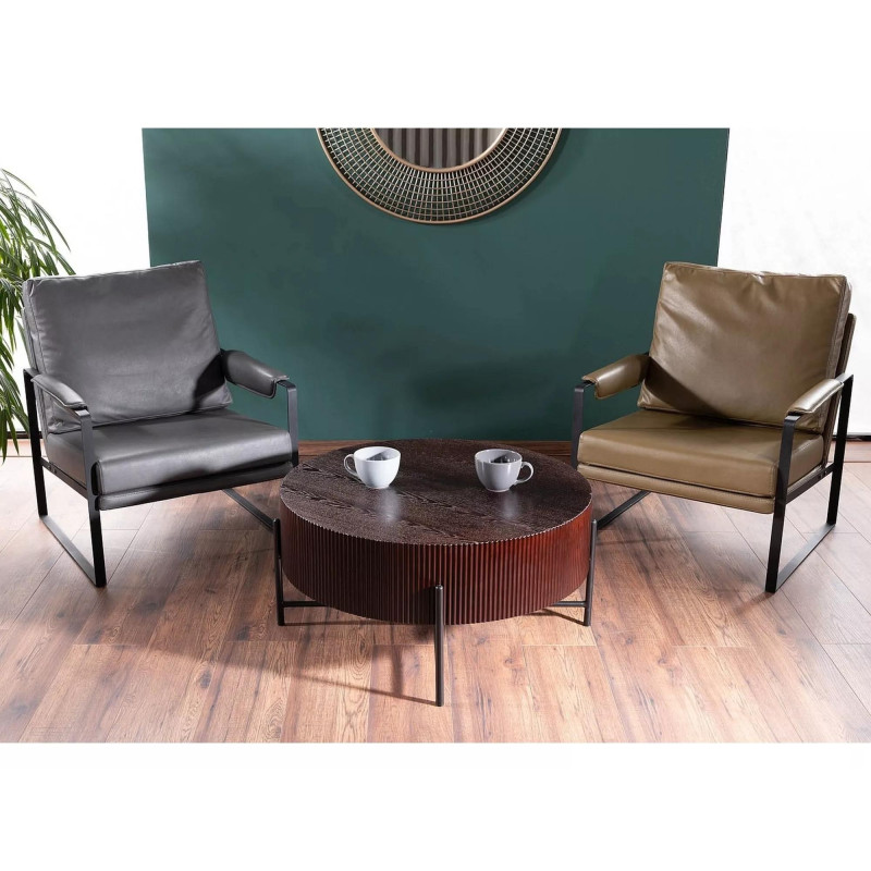 ŁAWA TUCA CIEMNY ORZECH/CZARNY FI 80X40