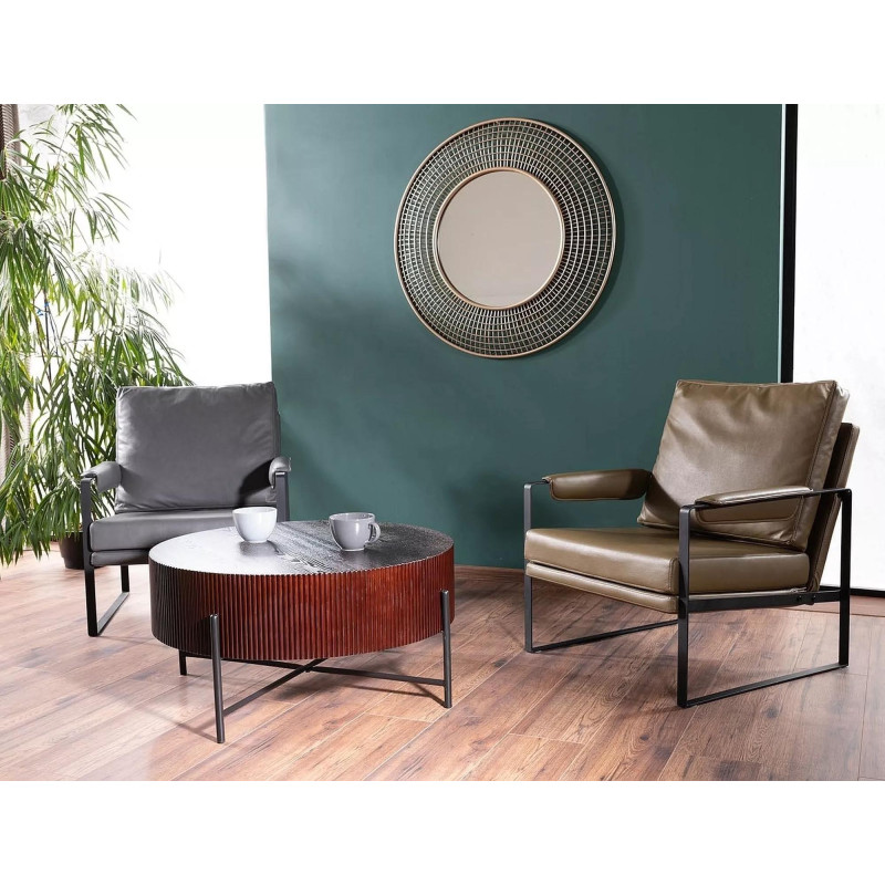 ŁAWA TUCA CIEMNY ORZECH/CZARNY FI 80X40