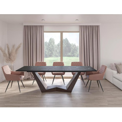 STÓŁ BONUCCI CERAMIC CZARNY NERO GRECO/ORZECH (200-250)X98